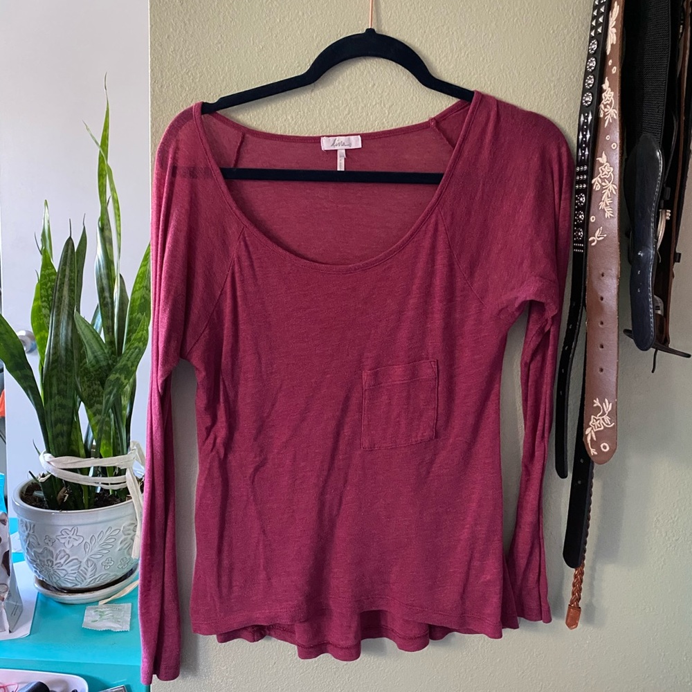Sheer long sleeve blouse